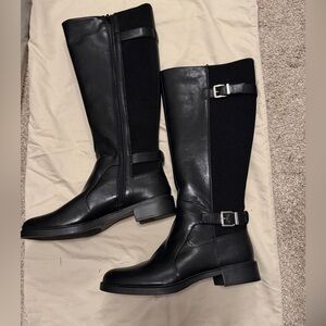 Kelly & Katie Black Knee-High Boots with Buckle